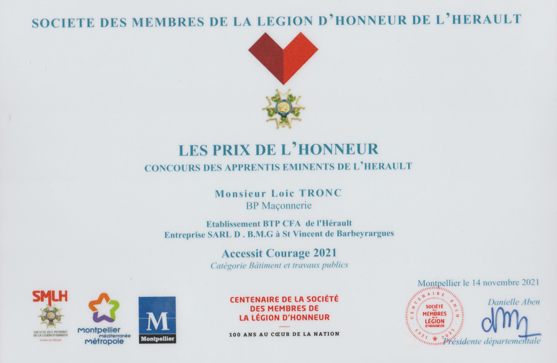 Prix de l’Honneur 2021, Accessit Courage