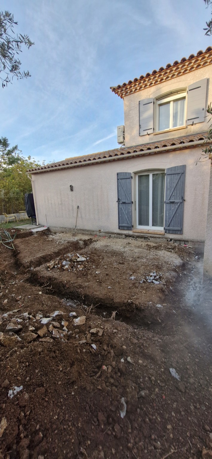 Fondations du futur plancher